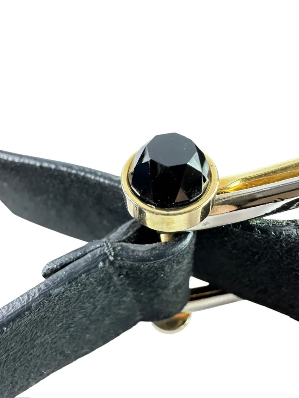 Vintage VALENTINO Garavani Black Suede Leather Wide Buckle Women Belt Size 85/34
